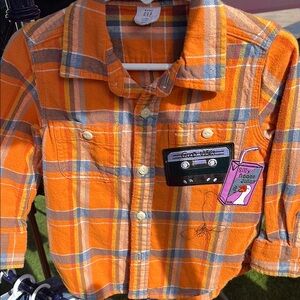 Cat & Jack Orange Button Down Shirt